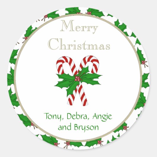 Stickers Collection Sucre de canne de Noël Joyeux (Devant)