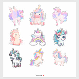 Stickers Collection Unicornes Magiques Cute Set