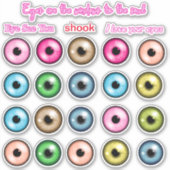 Stickers colorés aux yeux mignons (Devant)