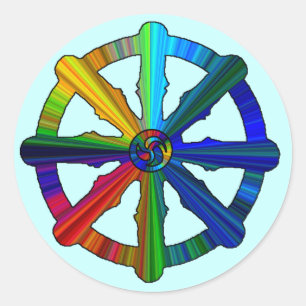 Stickers colorés Dharma Wheel