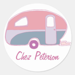 Stickers Conception Caravane Vintage Retro Personn