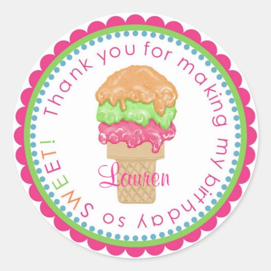 Stickers cône de crème glacée Littlebeane (Devant)