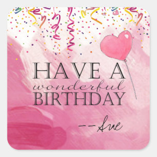 Stickers Confetti Rempli Souhaits Anniversaire