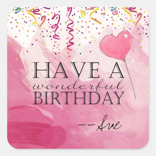 Stickers Confetti Rempli Souhaits Anniversaire (Devant)