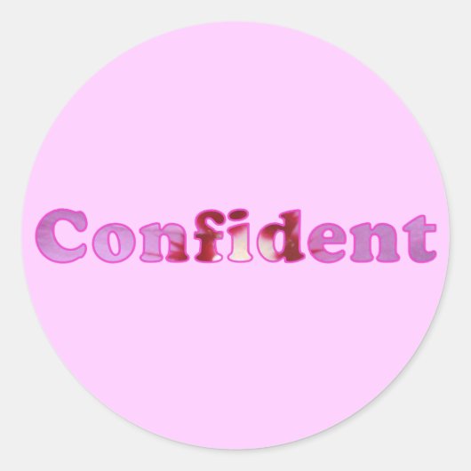 Stickers Confiant épelé avec fleurs roses (Devant)