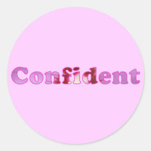 Stickers Confiant épelé avec fleurs roses