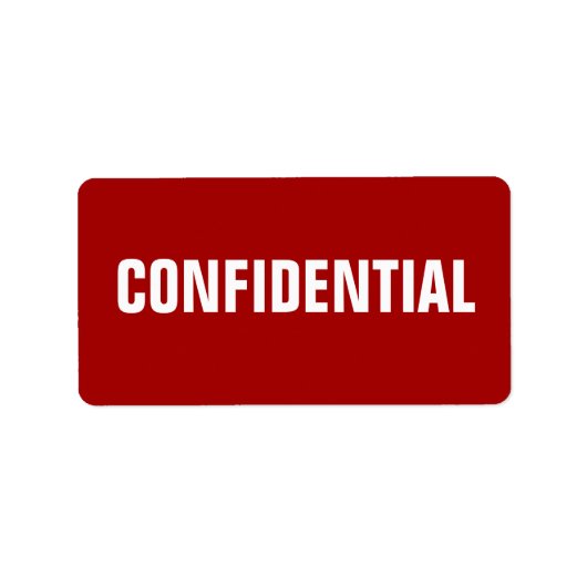 Stickers confidentiels en rouge gras (Devant)