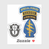 Stickers Contour Berets verts des forces spéciales (Feuille)