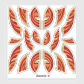 Stickers Contour Collection Icône Masques Africain (Feuille)