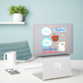 Stickers Contour Collection infirmière scolaire (Ordinateur portable sur le bureau)