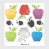 Stickers Contour de jeu d'icônes Apple (Feuille)
