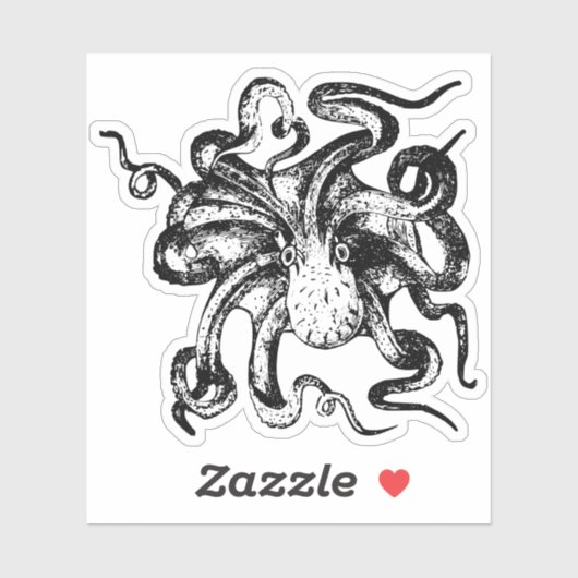 Stickers Contour Octopus (Feuille)
