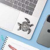 Stickers Contour Spiral Tortue (Ordinateur portable avec iPhone)