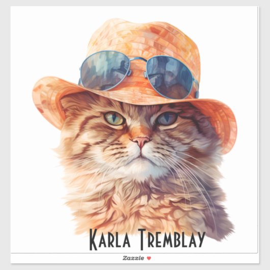 Stickers contours vinyle Chat- Création Digitale (Feuille)