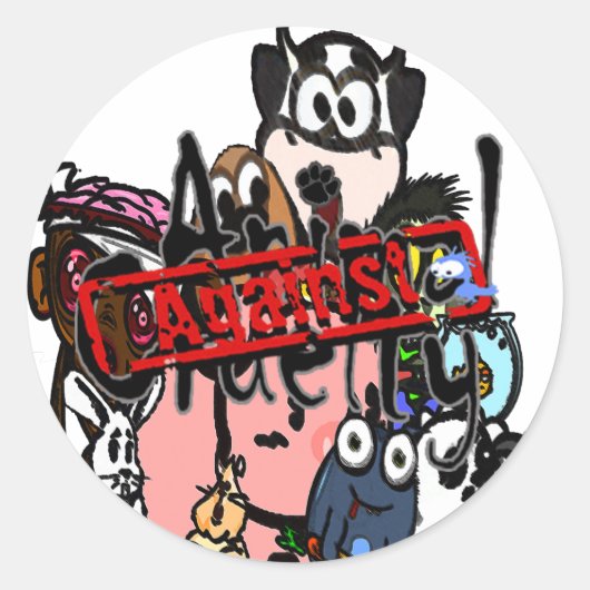 Stickers Contre la cruauté envers les animaux (Devant)