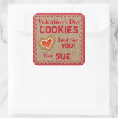 Stickers Cookie Valentine Country Personnalisé (Sac)