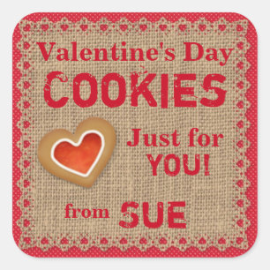 Stickers Cookie Valentine Country Personnalisé