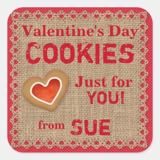Stickers Cookie Valentine Country Personnalisé (Devant)