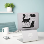 Stickers cool Black Kitty Cats Meow Meow Vinyl (Ordinateur portable sur le bureau)