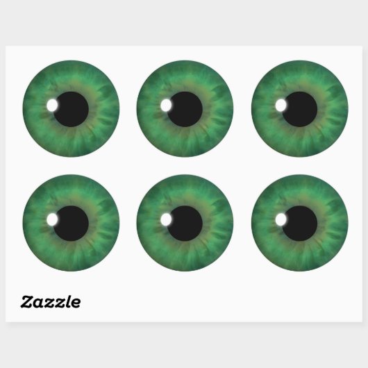 Stickers Cool Eyeball Green Eye Iris (Feuille)