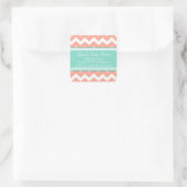 Stickers Coral Turquoise Chevron Baby shower Favor (Sac)