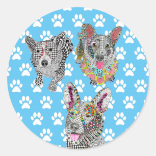 Stickers Corgi mignons et colorés