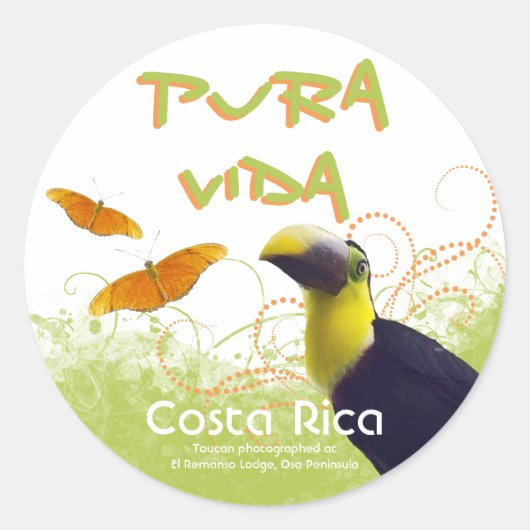 Stickers Costa Rica Pura Vida Toucan (Devant)