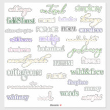 Stickers Cottagecore Mots pour les journaux de jun