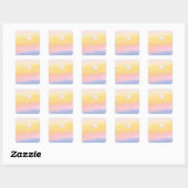 Stickers Coucher de soleil rose (Feuille)