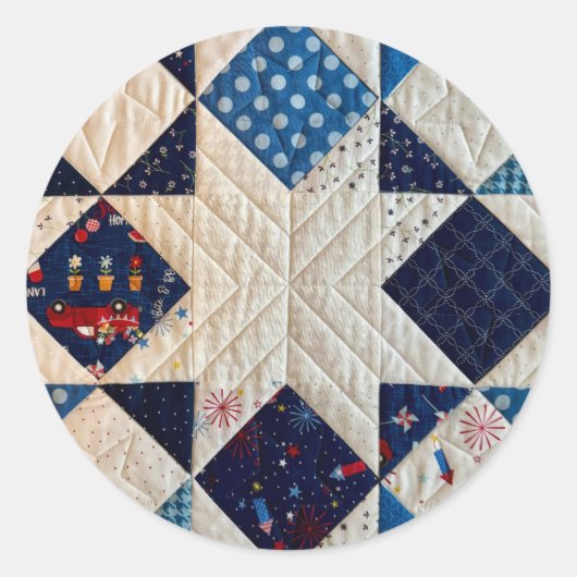 Stickers Couette Bleu et Blanc (Devant)