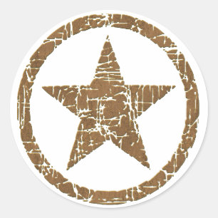Stickers Country Western Cracked Star Badge D1