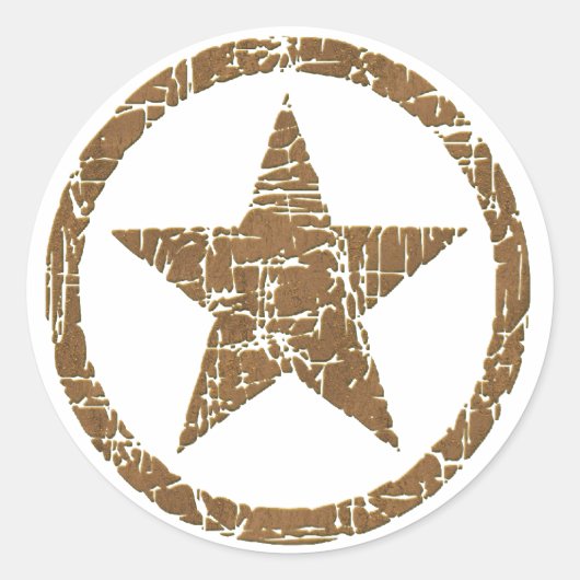 Stickers Country Western Cracked Star Badge D1 (Devant)