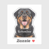 Stickers coupe chiens de race Rottweiler (Feuille)