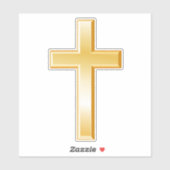Stickers Coupe Gold Christian Cross Vinyl Custom (Feuille)