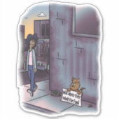 Stickers Coupe Personnalisée Chat de mendier (Devant)