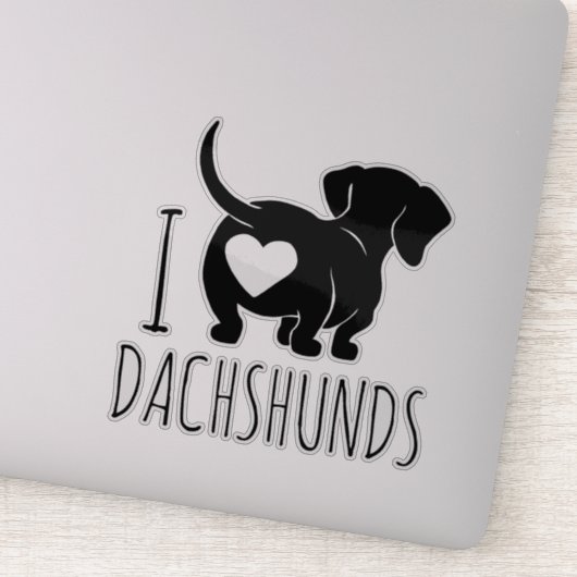 Stickers Coupe Personnalisée Dachshund Love (Détail)