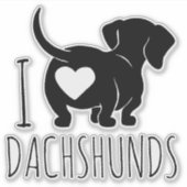 Stickers Coupe Personnalisée Dachshund Love (Devant)
