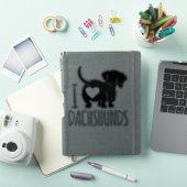 Stickers Coupe Personnalisée Dachshund Love (Couverture iPad)