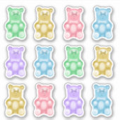 Stickers Coupe personnalisée pour ours arc-en-ciel (Devant)