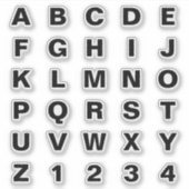 Stickers Coupé Vinyl Alphabet Noir (Devant)