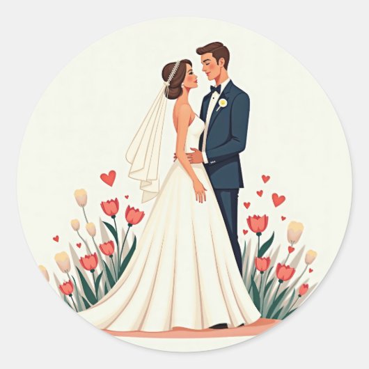 Stickers Couple du jour du mariage (Devant)