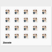 Stickers Couple Mariage Carton mignon (Feuille)