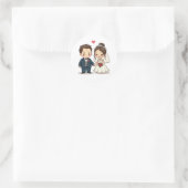 Stickers Couple Mariage Carton mignon (Sac)