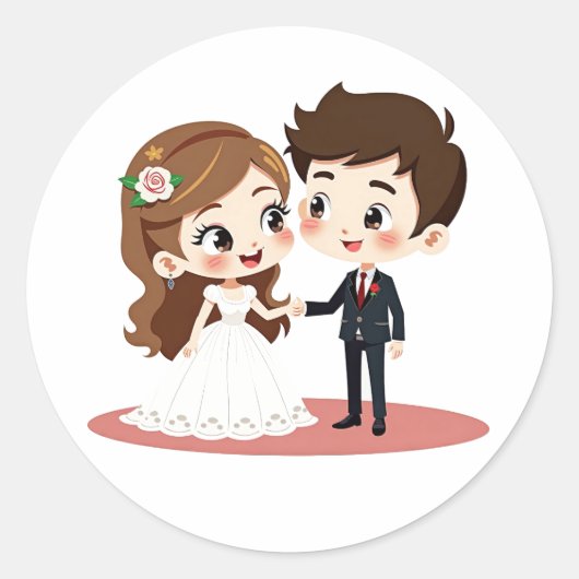 Stickers Couple Mariage doux (Devant)