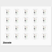 Stickers Couple Mariage mignon (Feuille)