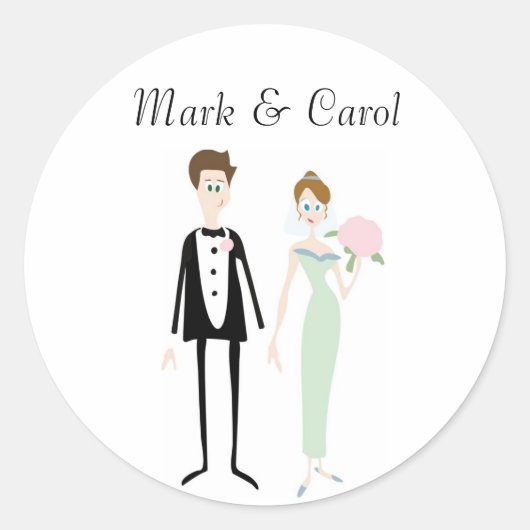 Stickers Couple Mariage mignon (Devant)