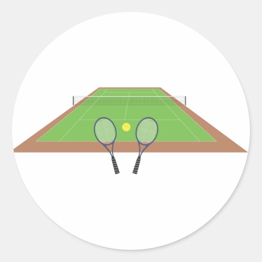Stickers court de tennis et raquette (Devant)