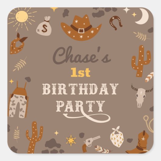 Stickers Cowboy Party | Stickers Western Party (Devant)
