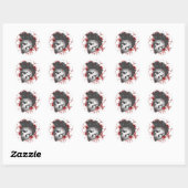 Stickers crâne mohawk anarchie (Feuille)