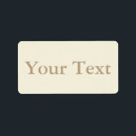 Stickers crème et beige ou Étiquette avec/ texte p<br><div class="desc">Ces étiquettes auto-collants personnalisés présentent du texte beige sur un arrière - plan crème. Vous pouvez utiliser ces autocollants personnalisés comme étiquettes cadeaux, étiquettes de mariage ou les customiser pour tout autre événement ou occasion. Le texte peut être customisé sur la page de commande de produit. Assurez-vous de consulter les...</div>